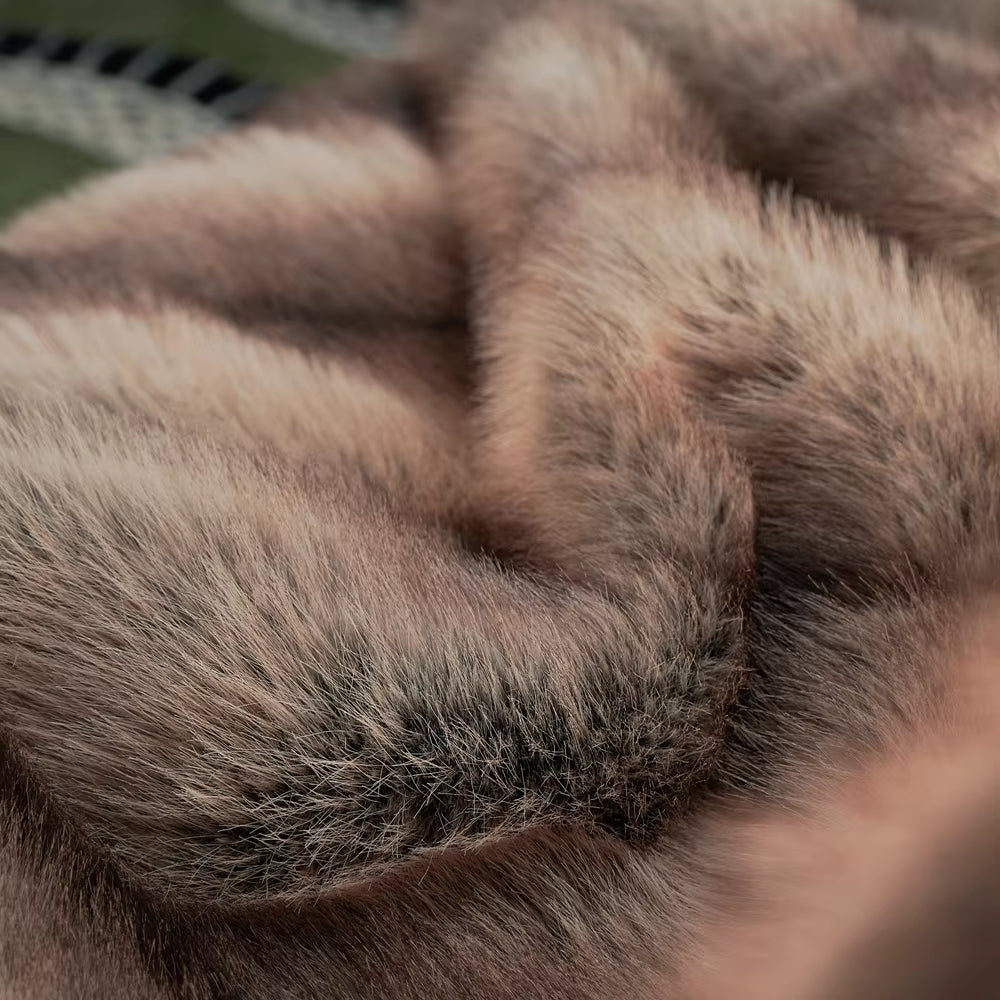 "Indulge in Luxury: Plush Faux Fox Fur Blanket for Beds & Sofas"